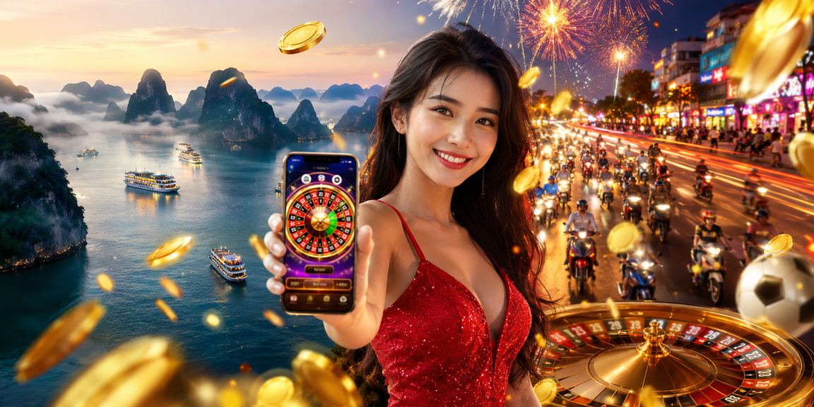 Bàn Roulette neon lung linh tại vùng biển Hạ Long – hình ảnh gợi cảm giác live casino xsnb